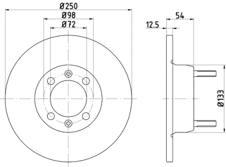 Тормозной диск HELLA PAGID 50111