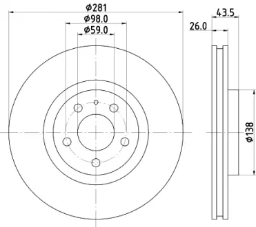 Тормозной диск HELLA PAGID 50122
