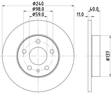 Тормозной диск HELLA PAGID 50125