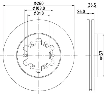 Тормозной диск HELLA PAGID 50205