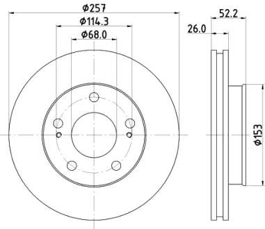Тормозной диск HELLA PAGID 50206