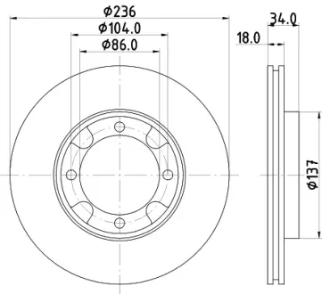 Тормозной диск HELLA PAGID 50221