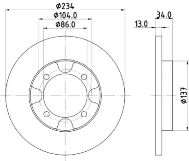 Тормозной диск HELLA PAGID 50228