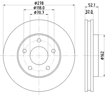 Тормозной диск HELLA PAGID 50233
