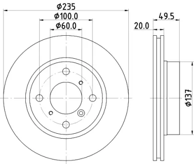Тормозной диск HELLA PAGID 50239