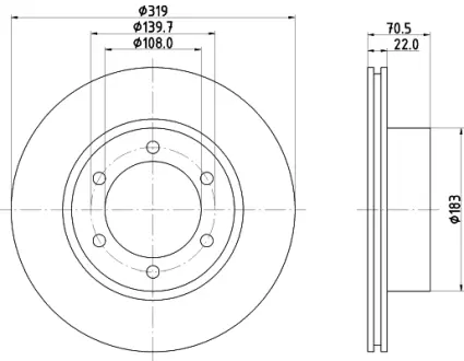 Тормозной диск HELLA PAGID 50240