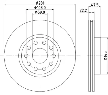 Тормозной диск HELLA PAGID 50244