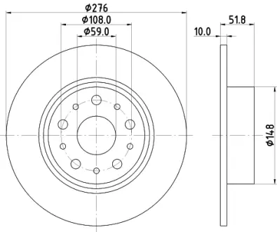 Тормозной диск HELLA PAGID 50249