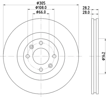 Тормозной диск HELLA PAGID 50258