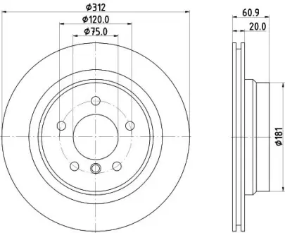 Тормозной диск HELLA PAGID 50266