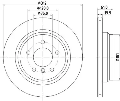 Тормозной диск HELLA PAGID 50267