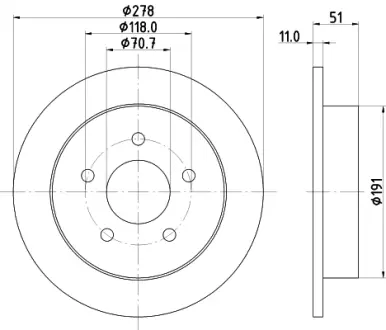 Тормозной диск HELLA PAGID 50275
