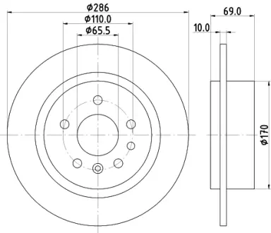Тормозной диск HELLA PAGID 50279