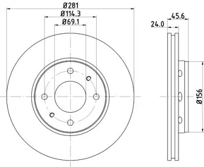 Тормозной диск HELLA PAGID 50281