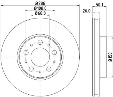 Тормозной диск HELLA PAGID 50282