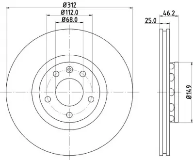 Тормозной диск HELLA PAGID 50310