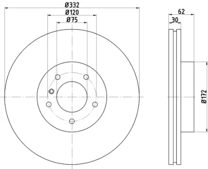 Тормозной диск HELLA PAGID 50322