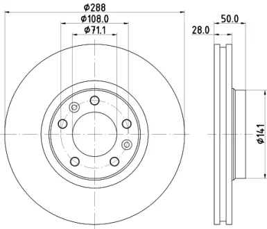 Тормозной диск HELLA PAGID 50329