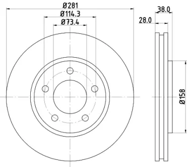 Тормозной диск HELLA PAGID 50332