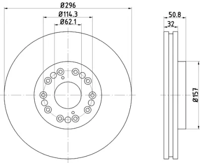 Тормозной диск HELLA PAGID 50340