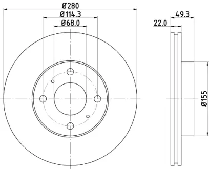 Тормозной диск HELLA PAGID 50342