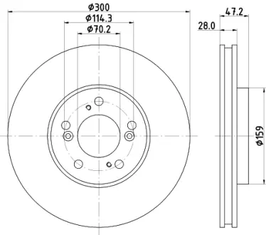 Тормозной диск HELLA PAGID 50351