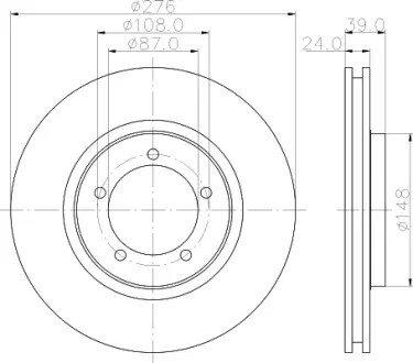 Тормозной диск HELLA PAGID 50355