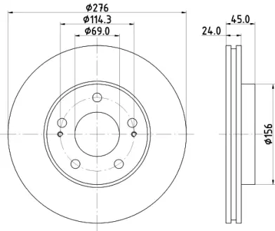 Тормозной диск HELLA PAGID 50356