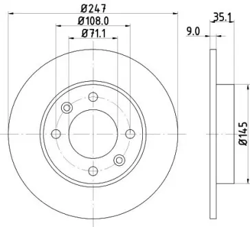 Тормозной диск HELLA PAGID 50366