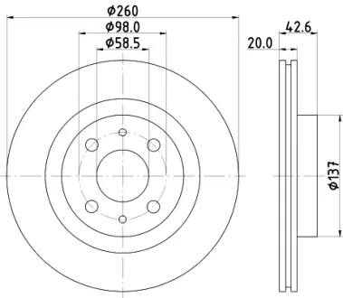 Тормозной диск HELLA PAGID 50370