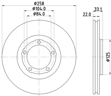 Тормозной диск HELLA PAGID 50373