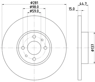 Тормозной диск HELLA PAGID 50374