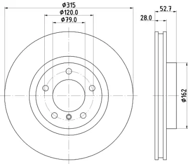 Тормозной диск HELLA PAGID 50432