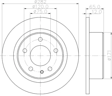 Тормозной диск HELLA PAGID 50444