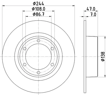 Тормозной диск HELLA PAGID 50601