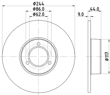 Тормозной диск HELLA PAGID 50607