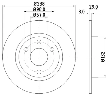 Тормозной диск HELLA PAGID 50608