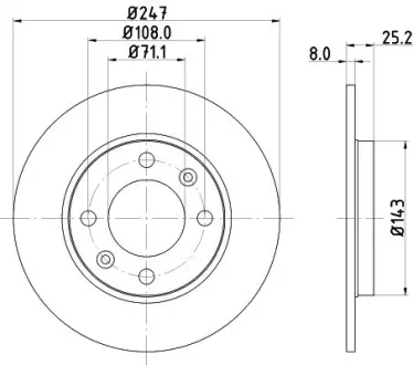 Тормозной диск HELLA PAGID 50610