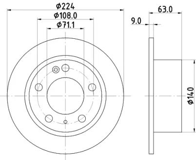 Тормозной диск HELLA PAGID 50611