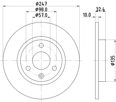 Тормозной диск HELLA PAGID 50612