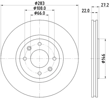Тормозной диск HELLA PAGID 50622