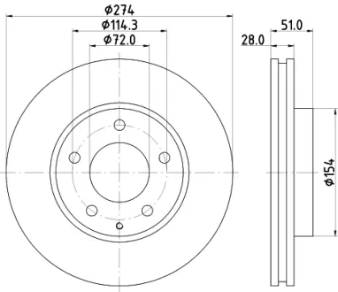Тормозной диск HELLA PAGID 50792