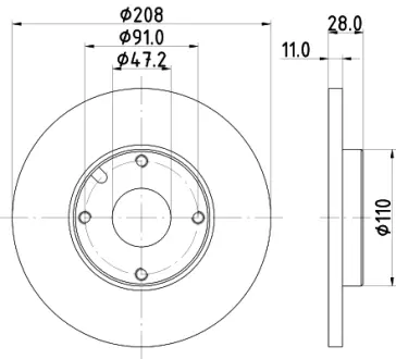 Тормозной диск HELLA PAGID 50803