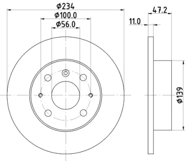 Тормозной диск HELLA PAGID 50805