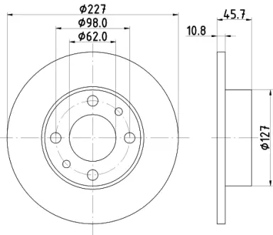Тормозной диск HELLA PAGID 50905