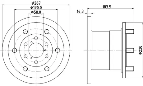 Тормозной диск HELLA PAGID 50919
