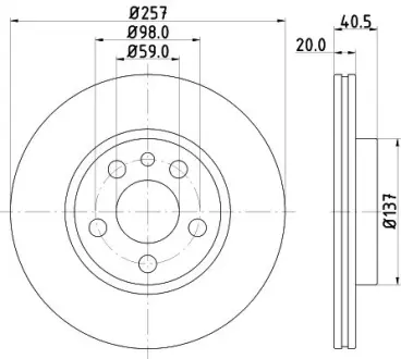 Тормозной диск HELLA PAGID 50936