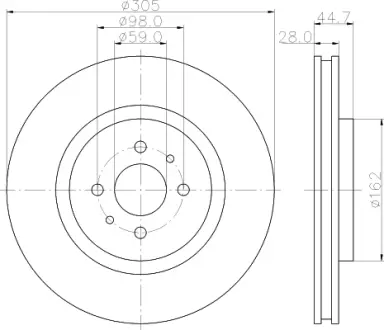 Тормозной диск HELLA PAGID 50942