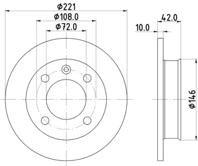 Тормозной диск HELLA PAGID 51005