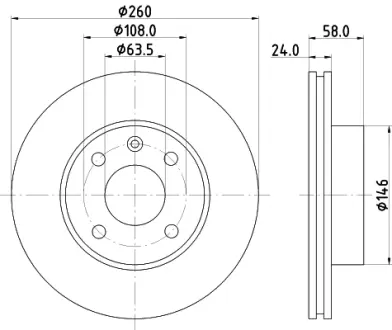 Тормозной диск HELLA PAGID 51022